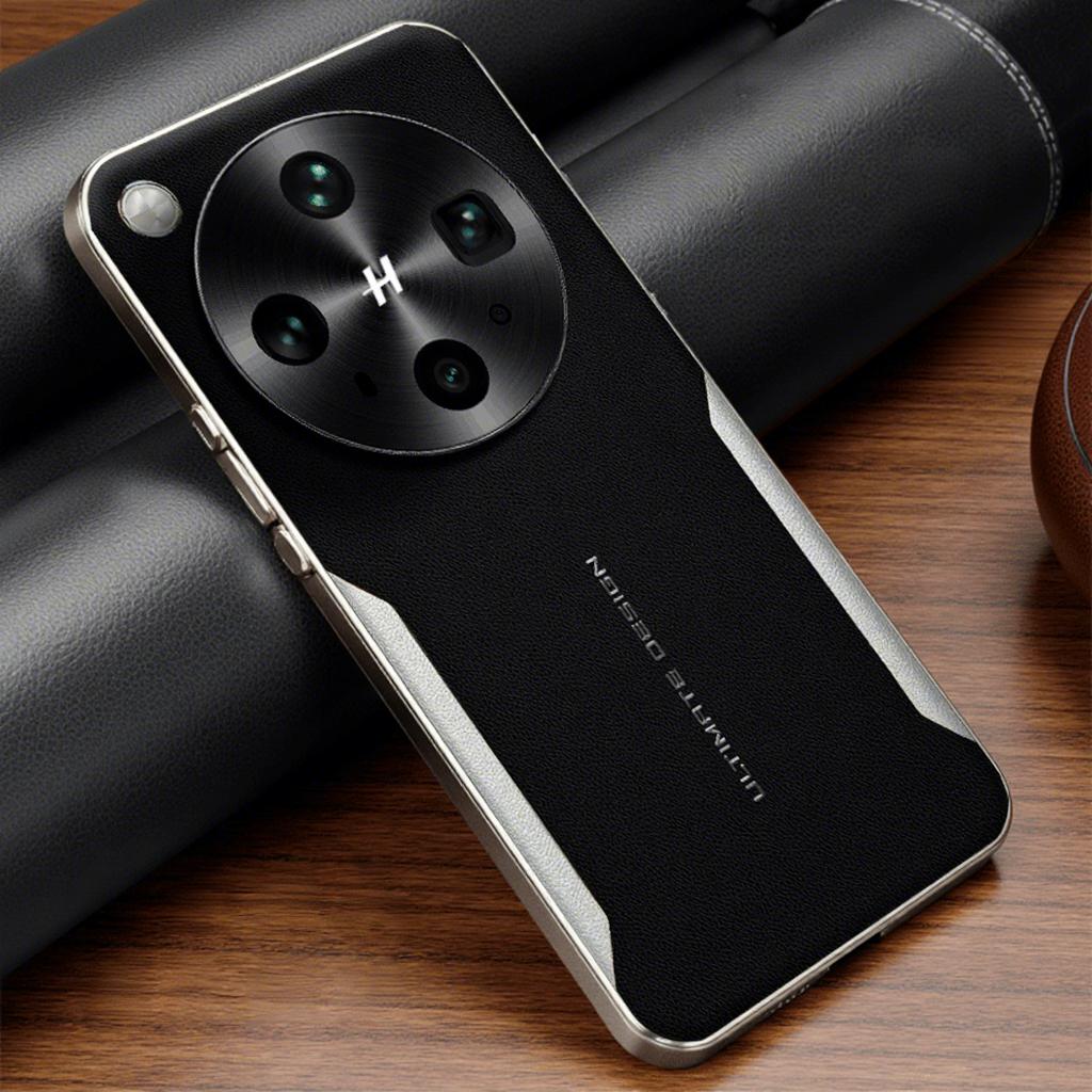 Luxury Business Vegan Leather Lens Protection Back Case for Oppo Find X9 Ultra Glass Version / Find X9s Pro Slim Plating Cover
