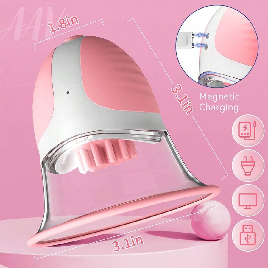 Nipple Sucker Strong Suction Stimulation Massager and 10 Vibrator Rotating Modes, Rechargeable Adult Toys for Fun Three Pairs  of Massage Heads