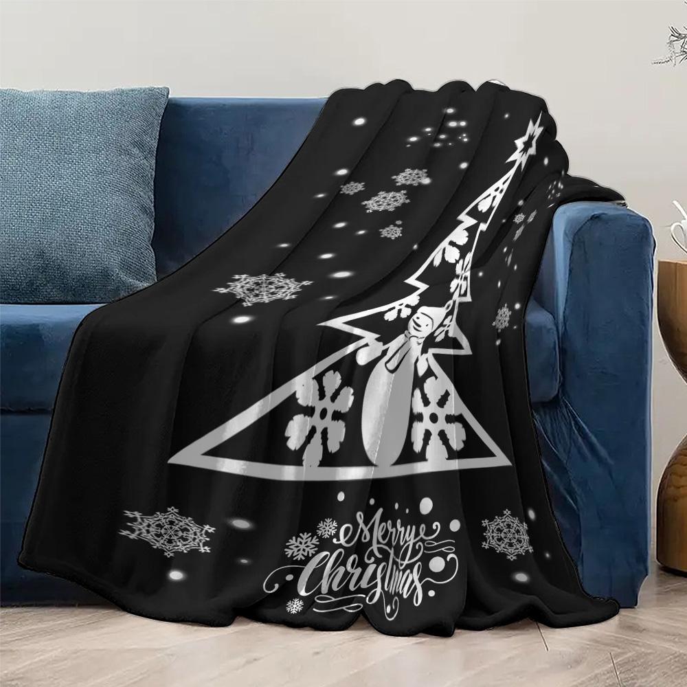 Tuniu Niedlicher Schneemann Weihnachts-Kuscheldecke für Sofa Bett Schlafzimmer Dekoration Geschenk