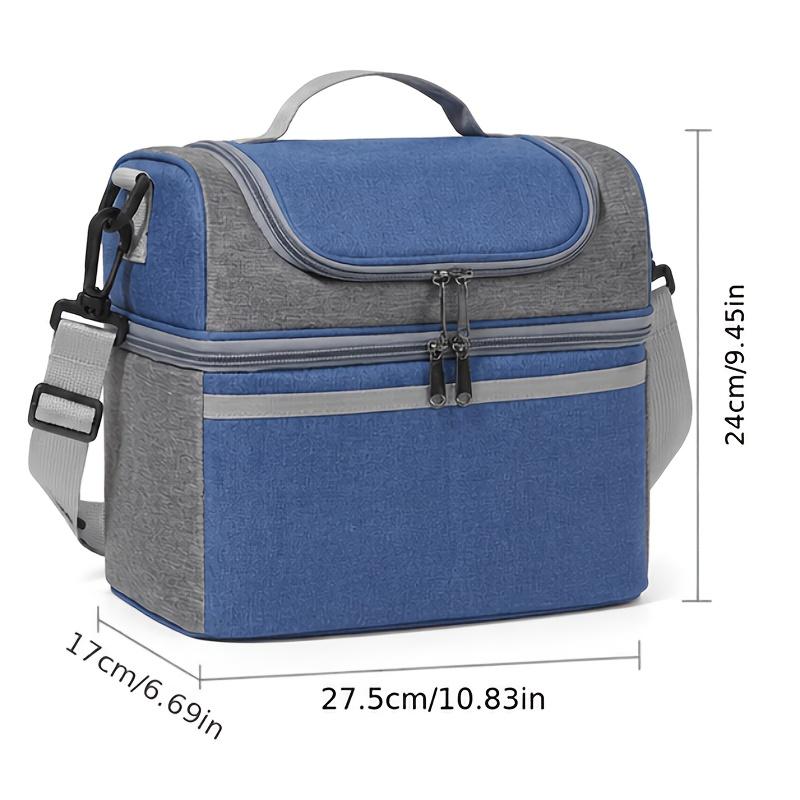 Large Insulated Lunch Bag Oxford Cloth Detachable Thermal Tote For Office Travel Picnic Portable Heat Cold Retention Storage Bag