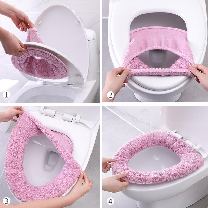 Plush Washable Winter Toilet Seat Cushion - Universal Fit
