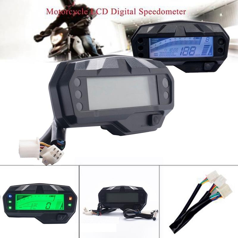 Authentic Universal Motorcycle Lcd Digital Meter Speedometer Odometer Tachometer 1000RPM Gauge For Yamaha FZ16