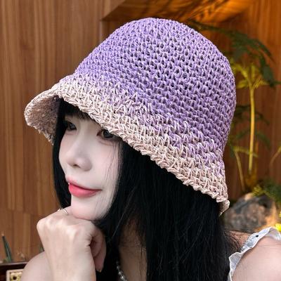 Japanische Strohflechterei Atmungsaktiver Topfhut Damen Sommer Reise Sonnenschutz Sonnenschirm Strand Fischerhut Stylische Outdoor-Kappe