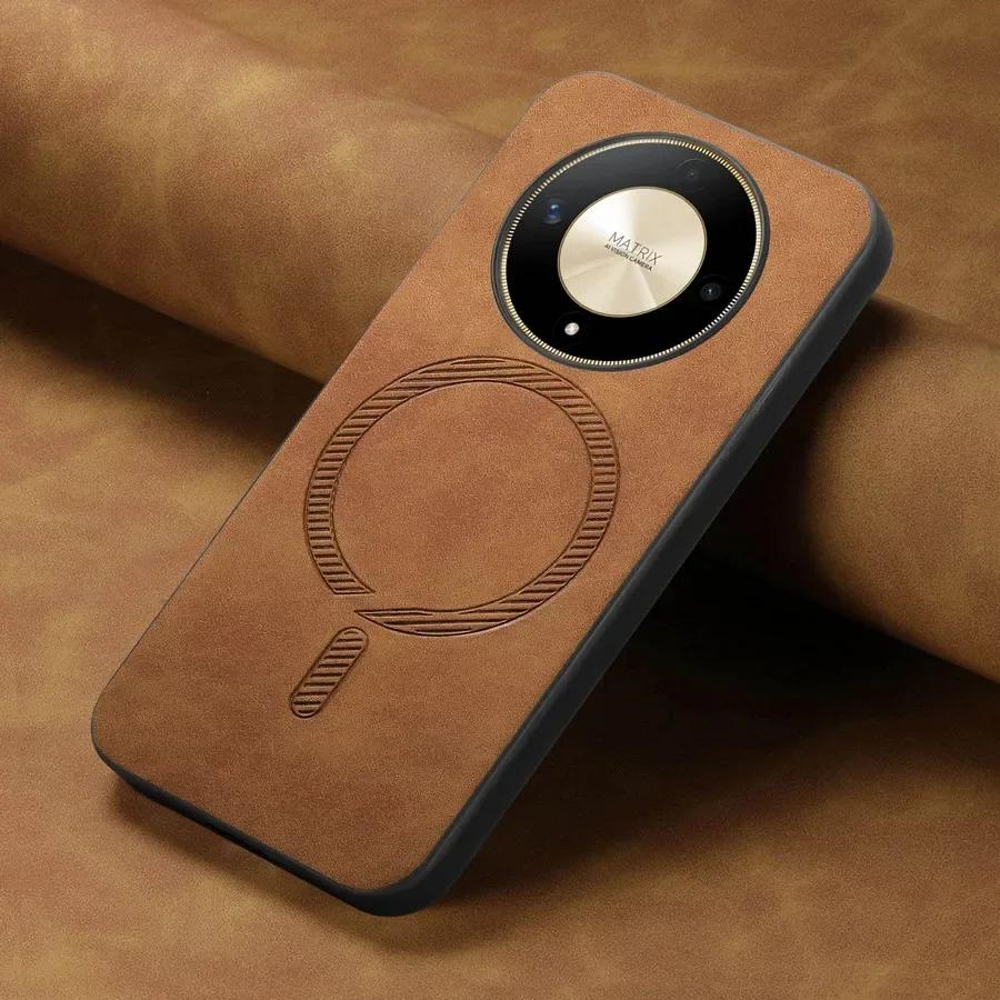 For Honor X9C Smart Case for Huawei Honor Magic 7 Pro Magic7 Lite Leather Magnetic for Wireless Charging Cover
