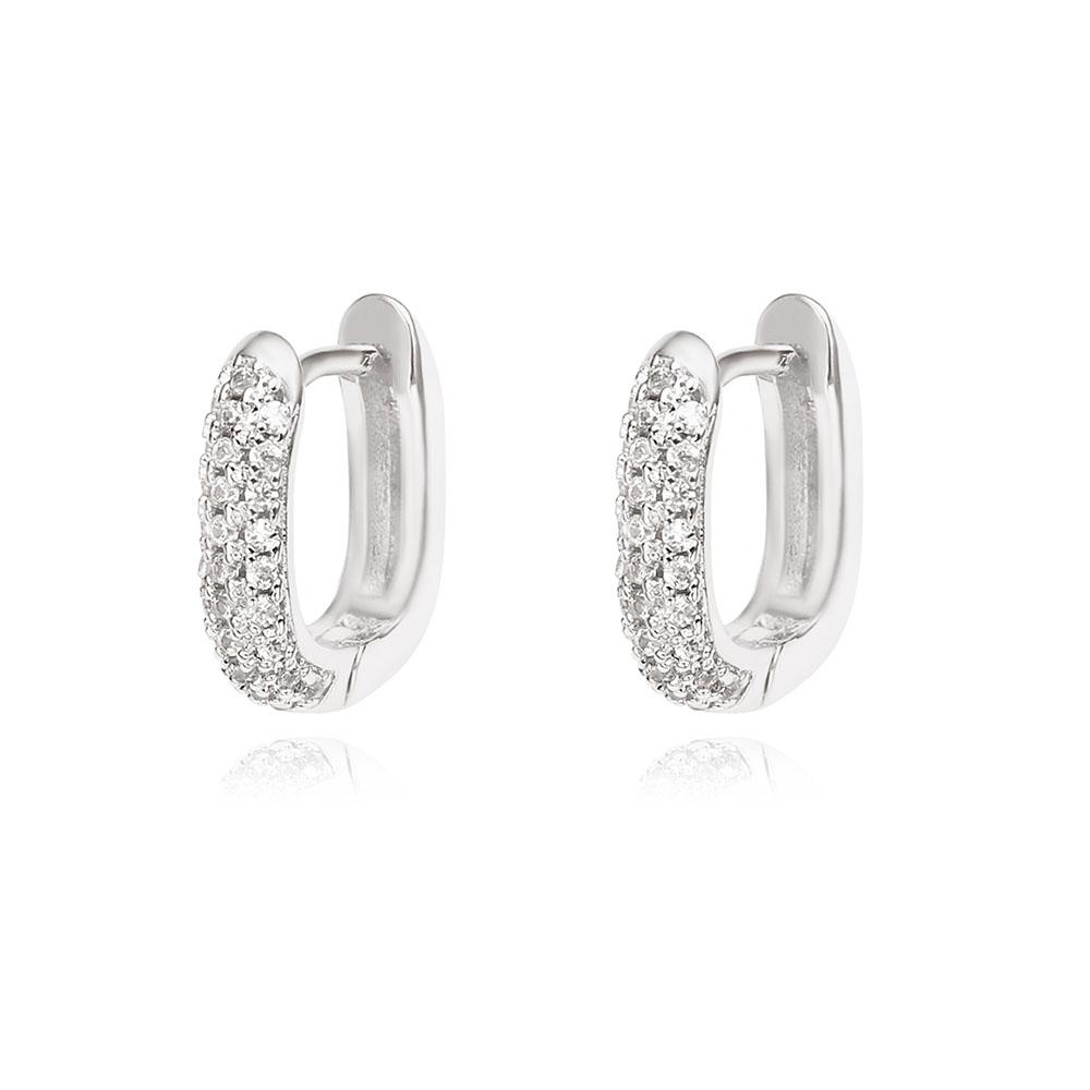 Hot Sale 18k Gold Plated Waterproof Cubic Zirconia Small Hoop Earrings for Women