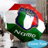 Custom Name Italian Football Crest Umbrella Folding Umbrella, Automatic Umbrella - 8-Frame for Travel, Casual Lightweight Personalized Gifts