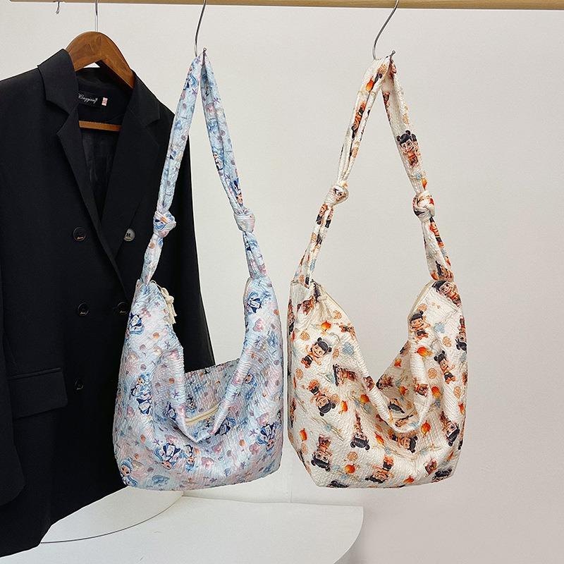 Tote Bag Women's New Trendy Large-capacity Cartoon Cute Printed Nezha Aobin Dumpling Bag One-shoulder Messenger Cloth Bag Women