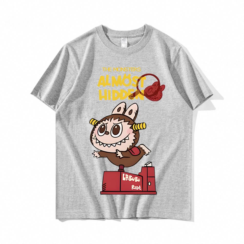 LABUBU Kawaii T-Shirt 100% Cotton Fashion Tshirts Cartoon Graphic T Shirts Clothes Summer Casual T-shirt Short Sleeve O-neck Tops