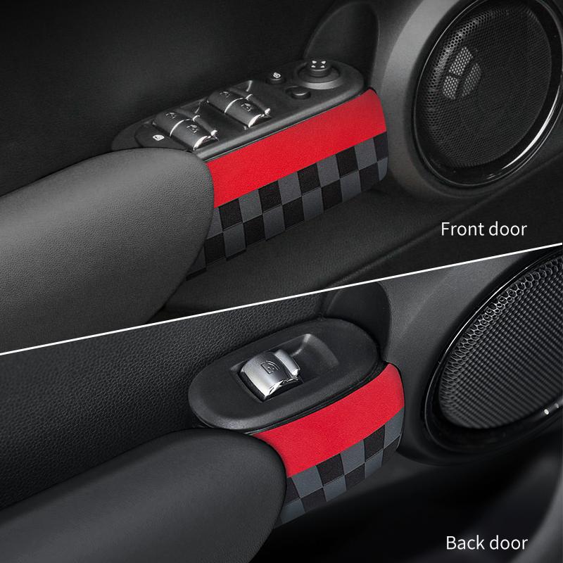 Autocollant Accoudoir de Porte de Voiture Pour Mini Cooper F55 F56 Cuir PU Poignée de Porte Auto Autocollant Accessoires de Décoration Intérieure de Voiture