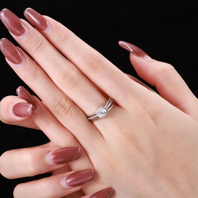 Tancise Women Classic 925 Sterling Silver  Zircon Ring Ladies Jewelry Wedding Promise Party Gift