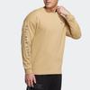 Adidas Letter Print Round Neck Pullover Sweatshirt Unisex Sweatshirt Khaki HM2696