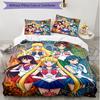 3pcs Duvet Cover Set (1*Duvet Cover + 2*Pillowcase, Without Core), Sailor Moon Print Soft All‑Season Bedding Set, Home Bedroom Decor Gift