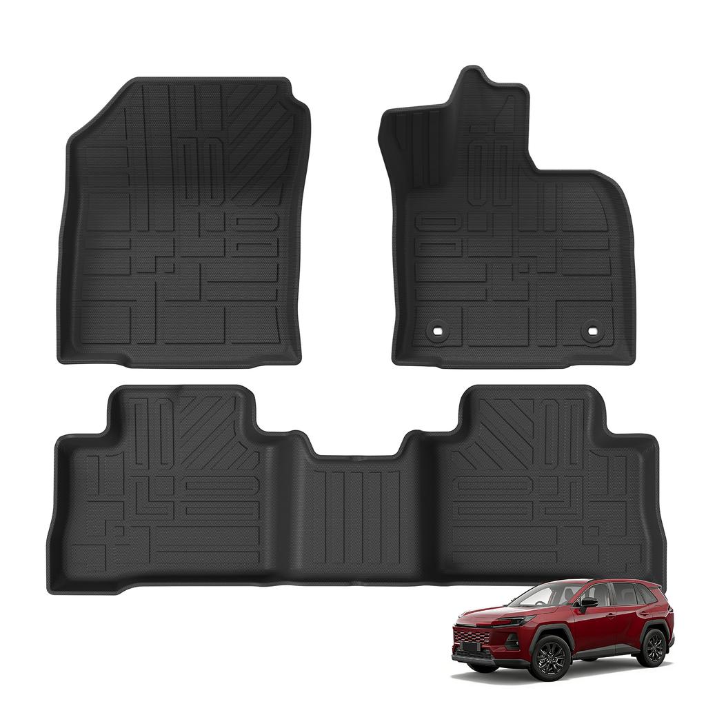 LUCKEASY Right Drive for Toyota RAV4 Hybrid 2026 All -Weather TPE Floor Mat Cargo Liner Foot Pad Car Interior Accessories Black