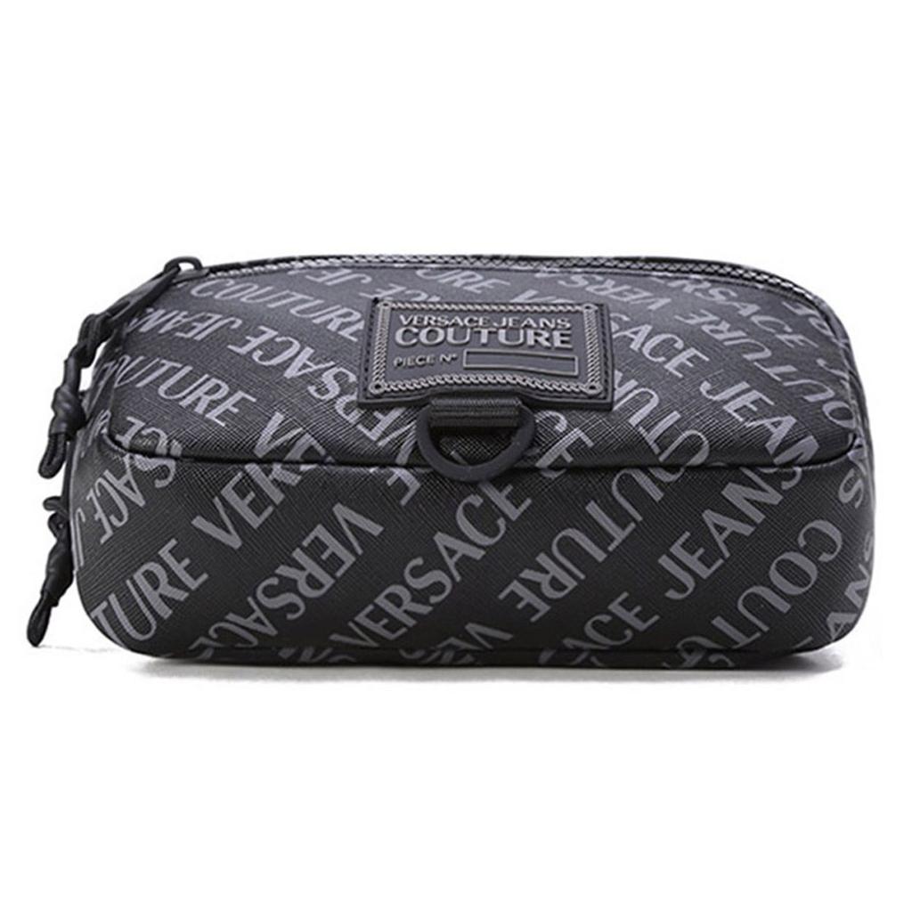 Versace Jeans Couture Classic Monogram Print Waist Bag Fashion Commuter Crossbody Bag Men bags Black 72YA4B48-ZS283-899