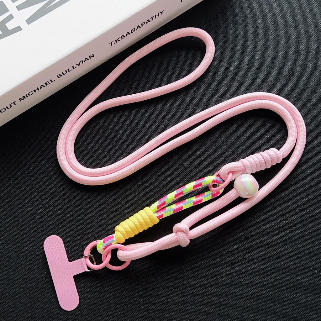 DIY Two-In-One Adjustable Mobile Phone Lanyard, Crossbody Long Rope, Wrist Short Rope, Multi-Functional Pearl Accessory Lanyard