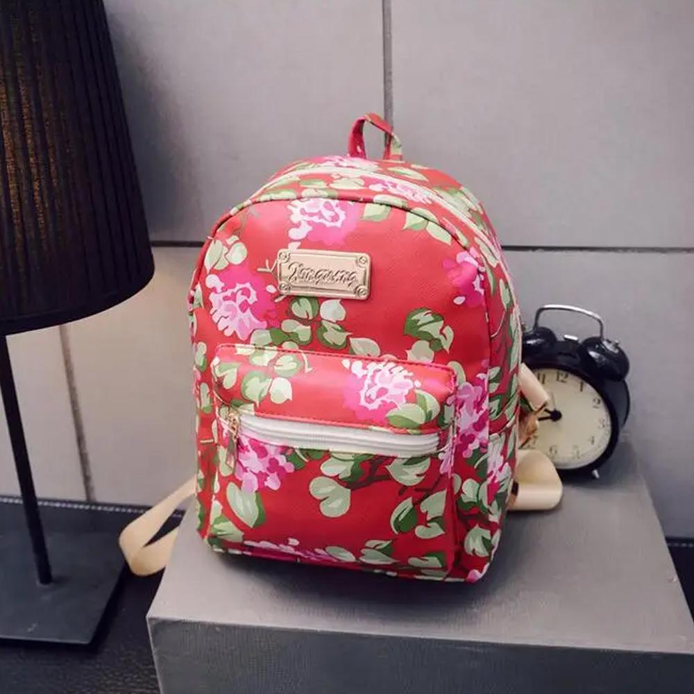 

Синий, красный женский рюкзак, лето 2024, маленькие школьные сумки с цветочным рисунком в стиле ретро для девочек-подростков, уличный повседневный рюкзак About 20cm 14cm 25cm красный