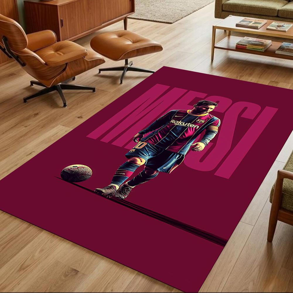 Messi's Legacy Soccer Carpet Suitable for Foyer Playrooms Dining Room Game Room Anti-slip Rug Decorate Offices Perfect Birthday/Christmas Gift Idea