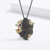 Classic Two-color Black Gold Inlaid Color Zircon Pendant Ladies Clavicle Chain