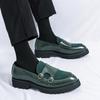 Men's Double Buckle Pointed Toe Leather Monk Shoes - British Style, Formal & Casual, Plus Size, Thick Sole.