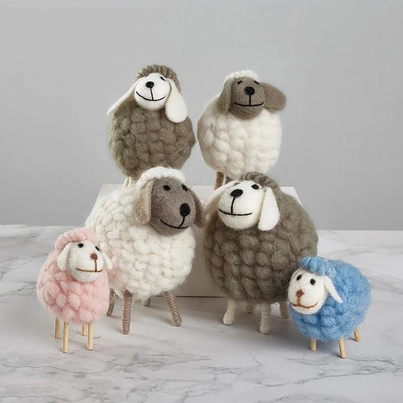 Cute Animal Ornament Office Decoration Mini Sheep Figurines Miniatures Crafts Kawaii Desktop Decor Accessories Home Decor
