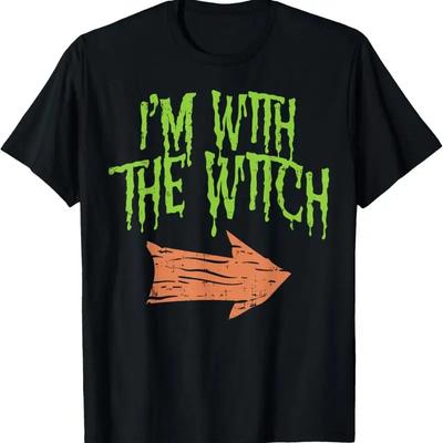 Im With The Witch Funny Husband Halloween Costume Couple Unisex Tshirt
