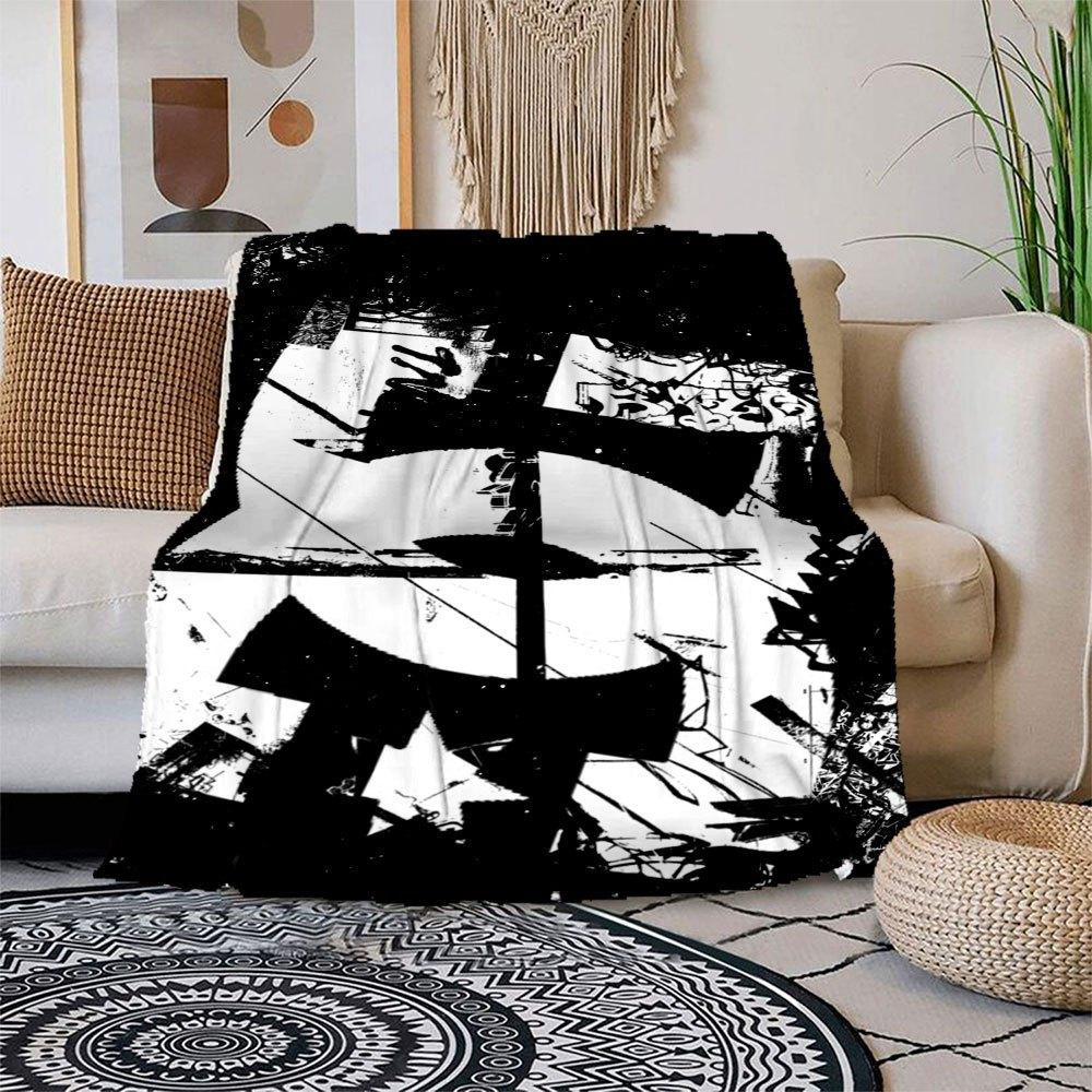 Abstract Graffiti Art Print Urban Street Style DecorBlanket Flannel Throw Blanket for Sofa, Bed, Travel, Camping, Office, Couch, Chair
