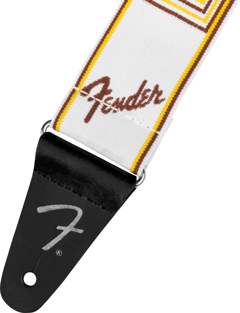 Strap Monogrammed [Fender] Weighless™ 2" Strap, White/Brown/Yellow