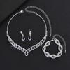 Accessories Multi-Color Zircon Wedding Necklace Earrings Bracelet Bridal Jewelry Set