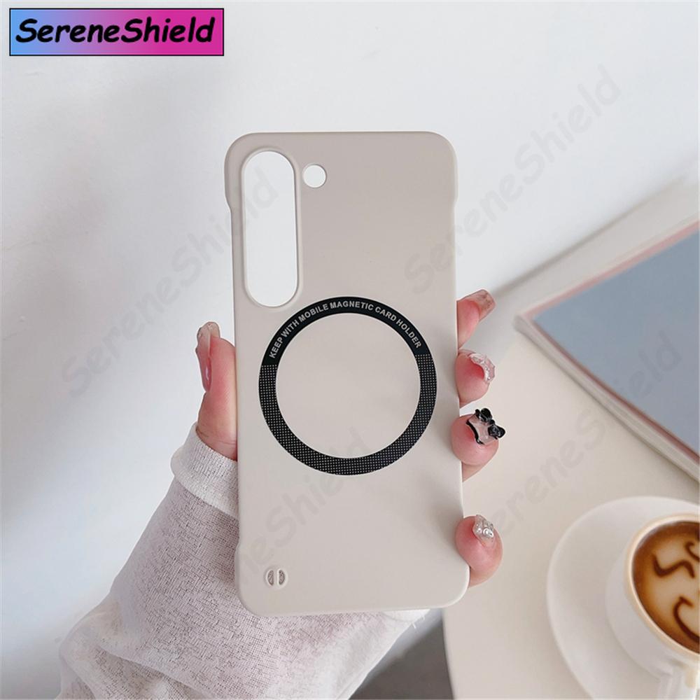 Luxury Ultra Thin Frameless Magnetic For Magsafe Case For Samsung S26 S25 Edge S24 S23 Ultra S22 Plus S21 FE Slim Hard Matte Cap