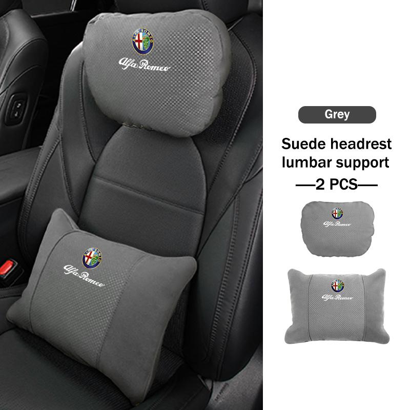 For Alfa Romeo Car Neck Pillow Head Support Pad Driver Seat Headrest Waist Support Mat 159 Giulietta Giulia 147 Mito 156 159 166