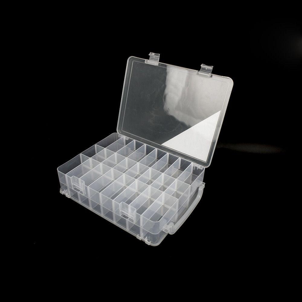 Universal 48 Grid Nail Polish Organizer Double-Sided Clear Sewing Organizer Portable Removable Dividers Storage Box