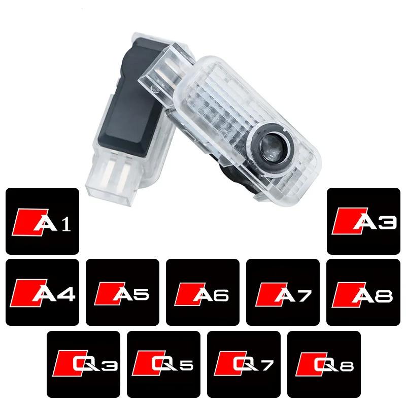 2Pcs Led Car Door Welcome Lights For 4dnvc A1 A3 8P 8V A4 A5 A6 A7 A8 Q3 Q5 Q7 Q8 Sline TT Projector Ghost Shadow Lamp dnvc4