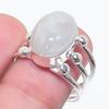 Natural Moonstone Gemstone Handmade 925 Sterling Silver Jewelry Ring Size 7 i8q28