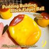 Crispy Caramel Pudding Extrusion Toy Asmr Sensory Decompression Manual Pressure Ball Anxiety Relief Gift Building Block Filling