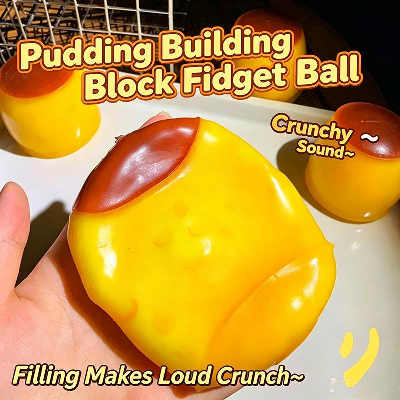 Crispy Caramel Pudding Extrusion Toy Asmr Sensory Decompression Manual Pressure Ball Anxiety Relief Gift Building Block Filling