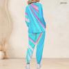 Women Plus Size Star Print Nurse Scrub Set V Neck Long Sleeve Pockets Red Blue White Two Piece