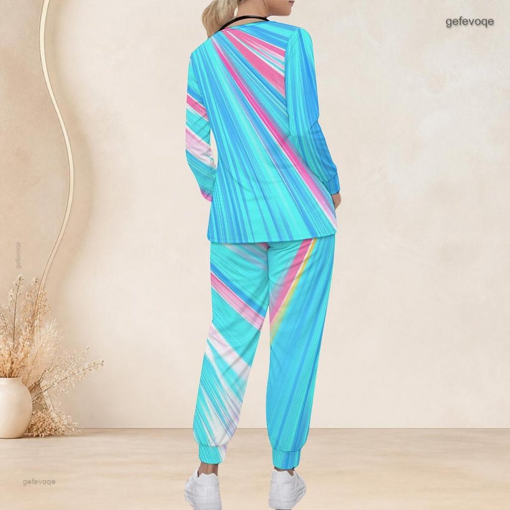 Women Plus Size Star Print Nurse Scrub Set V Neck Long Sleeve Pockets Red Blue White Two Piece