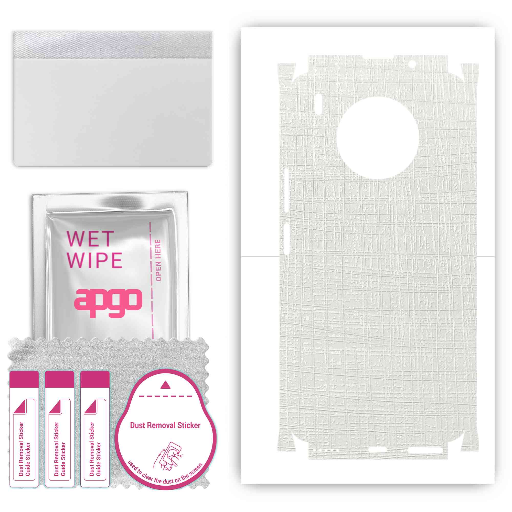 

Apgo Protective Skin Sticker for the back+sides compatible with Honor 50 LITE, Full Wrap Film, Foil, Vinyl - Pattern White Fabric