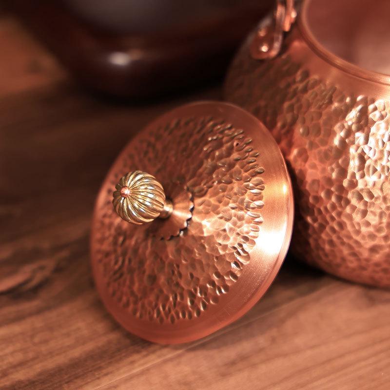 Handmade Pure Copper Tea Kettle: Open Flame Boiling and Steeping Set