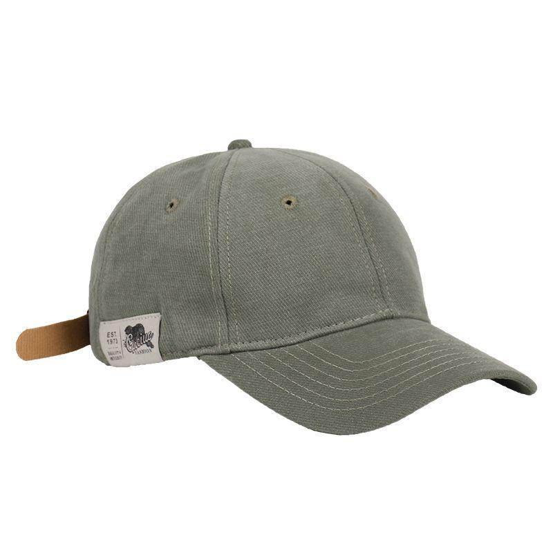 Hat Female Japanese-Style Retro Side Patch Pure Color Baseball Cap Minimalist Casual Spring and Summer Sun Hat Soft Peaked Cap Men