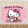 Adorable Hello Kitty Pink Graffiti Streets Printed Tapestry Bedroom Decoration  Celebration Background Design Holiday Party