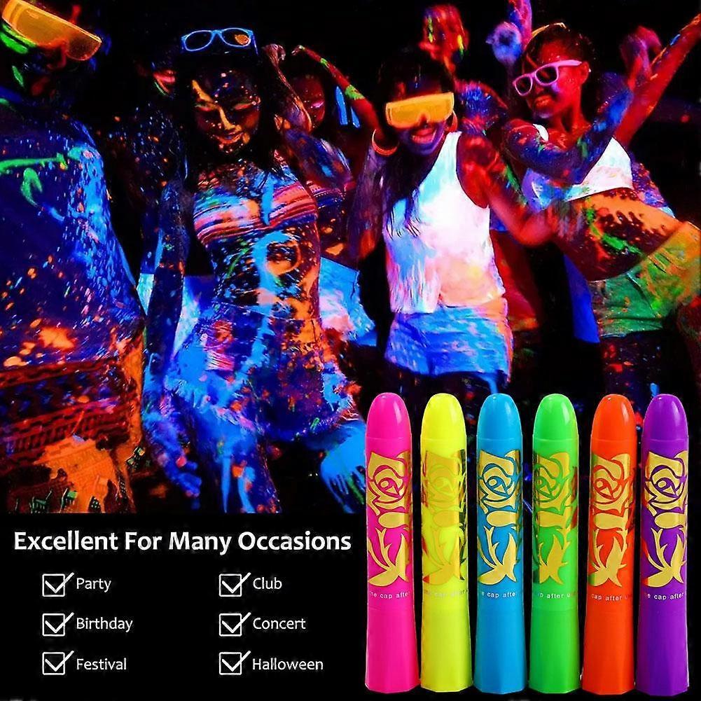 6 PCS Festival Face Paint Luminous Body Painting Professional Face Paint