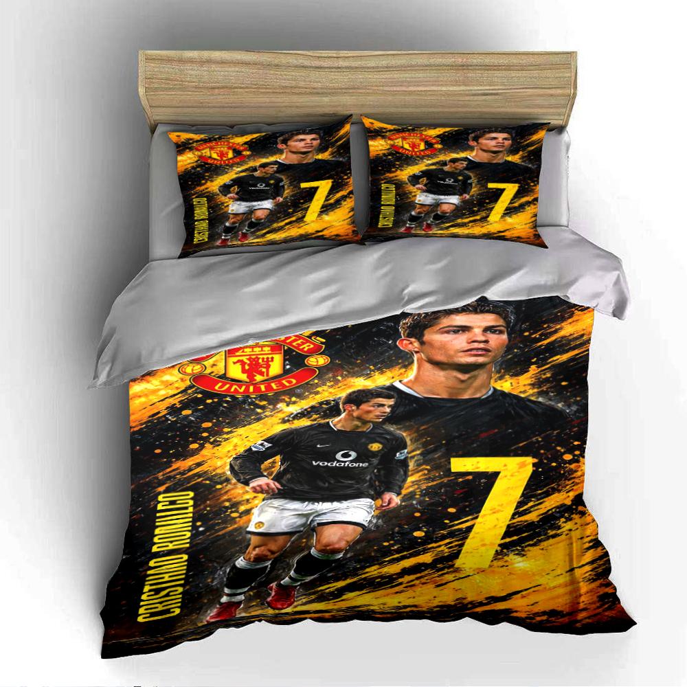 Manchester United Ronaldo Bedding Set Bedding Set (1 Duvet Cover, 2 Pillowcases, Duvet Not Included)