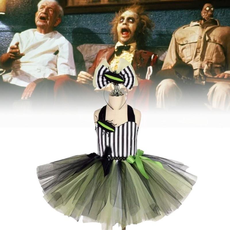 Adorable Beetlejuice Costume Dress For Kids Featuring Fun And Fluffy Design For Halloween