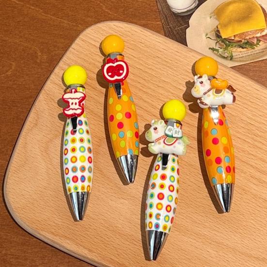 Creative Ballpoint Pen Smooth Writing Twisting Bowling Ball Pen Dopamine Vibrant