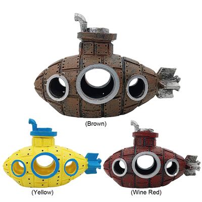 Aquarium Submarine Ornament Fish Shrimp Shelter Cave Creative Fish Hiding Submarine Ornaments for Themed Aquarium Landscaping