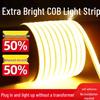 Super Bright 220V LED Strip Light: Self-Adhesive, COB, Soft, Waterproof, Ideal for Living Room Ceilings & Outdoor Use