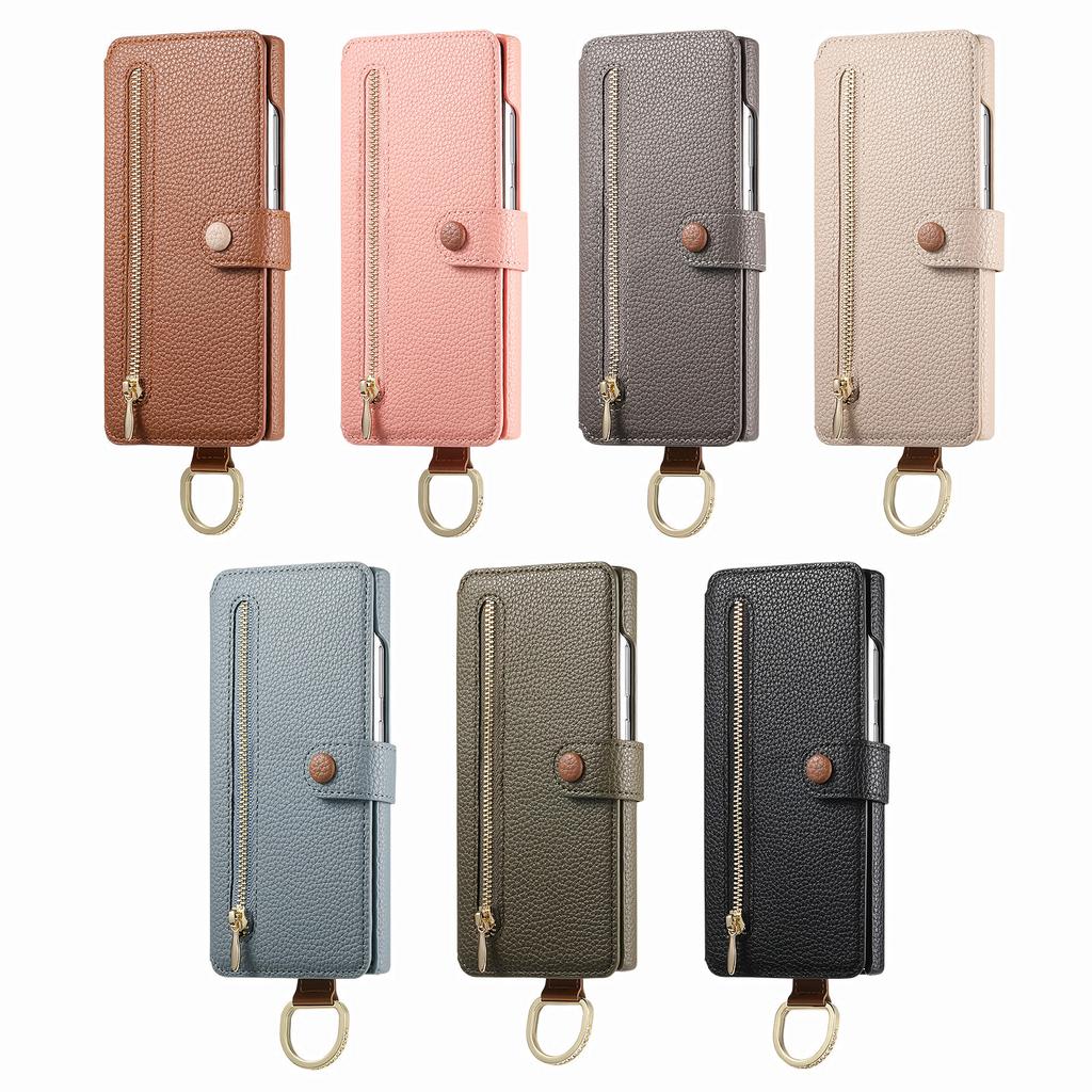 Wristband Cards Solt Wallet Leather Zipper Bag Case For Samsung Galaxy S24 Ultra S23 Plus S22 A55 A15 A35 A25 Book Flip Cover