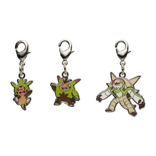 

[Pokemon] Pokemon Center National Pokedex Metal Charm Set: Chespin, Quilladin, Chesnaught (No. 650, 651, 652)