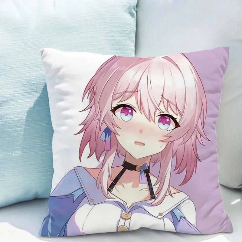 Honkai Star Rail X Cushions Covers Double-sided Printing Cushion Cover X Short Plush Decoration Living Room Car Sofa